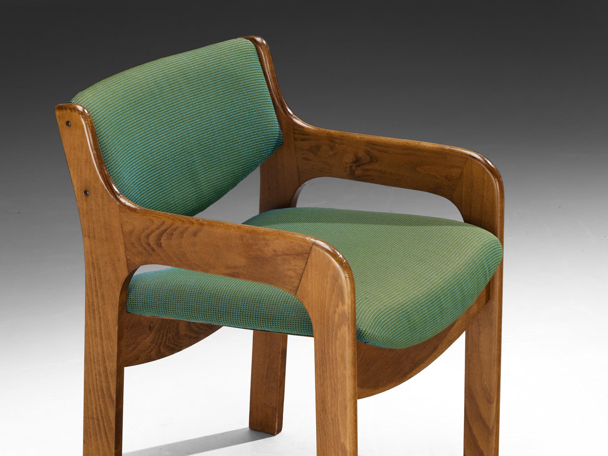 Elegantes italienisches Set aus sechzehn Esszimmerstühlen mit geschwungenen Rahmen aus der Mitte des Jahrhunderts im Angebot 3
