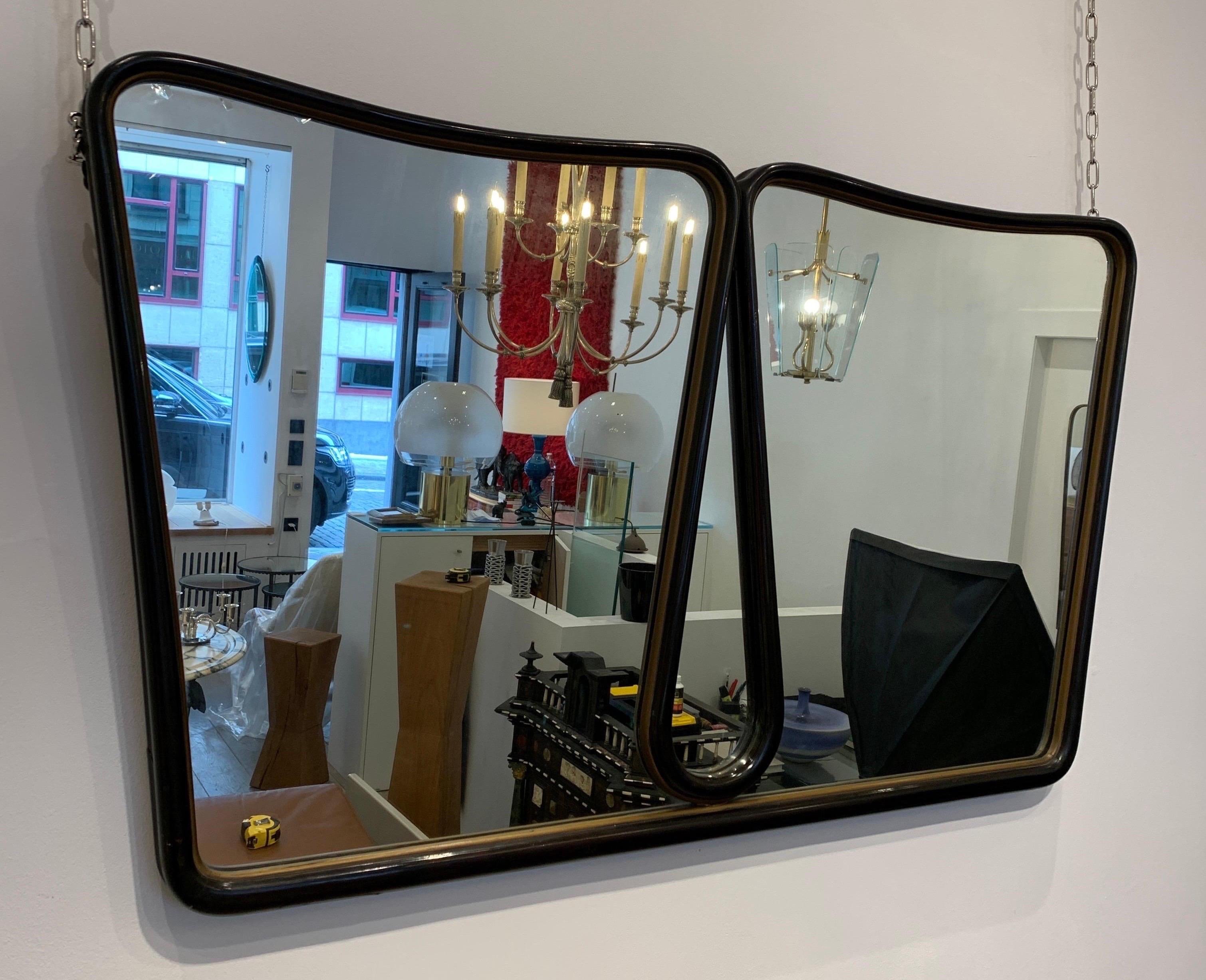 The mirror is attributed to the Italian designer Guglielmo Ulrich. The design of this piece, though not documented, is very similar to its style. It dates around 1940s.