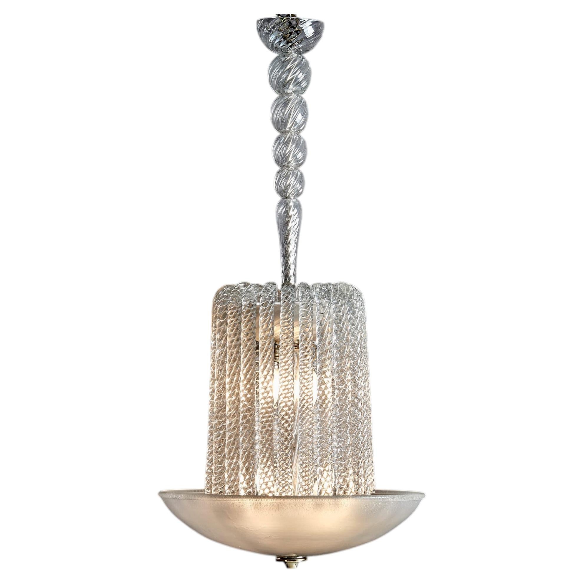 Eleganter italienischer Murano-Glaslüster Italien, 1930er Jahre