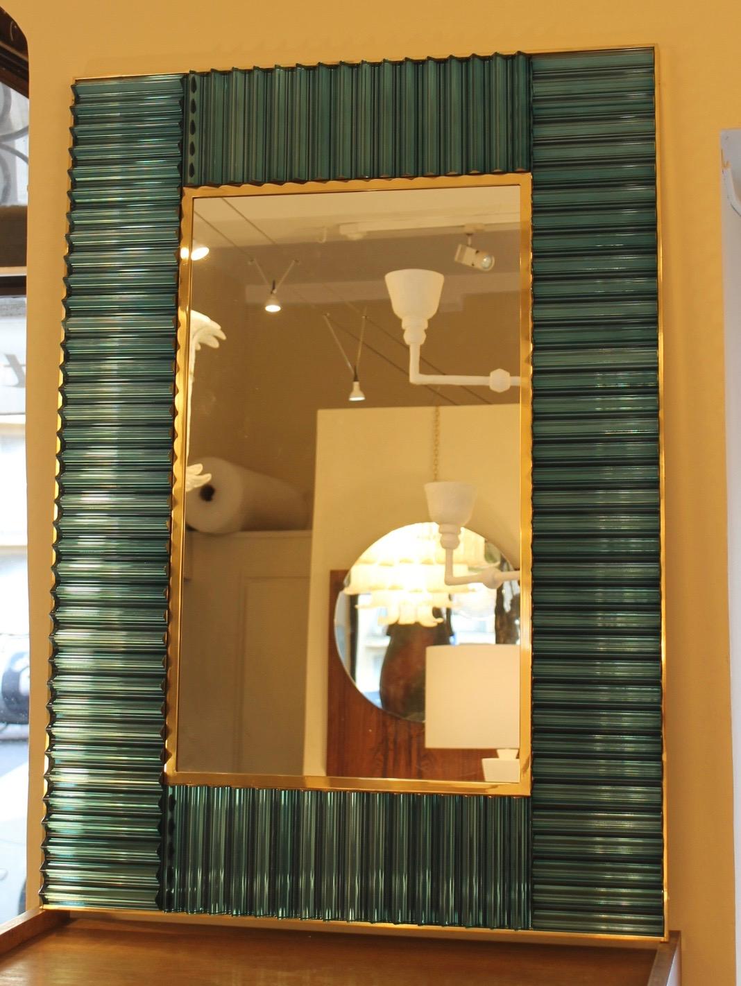 Eleganter italienischer Murano-Spiegel und Ständer 8