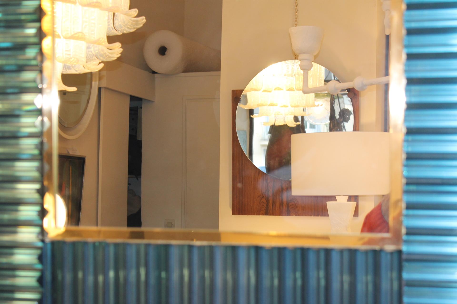 Élégant miroir et bâton italien de Murano en vente 11