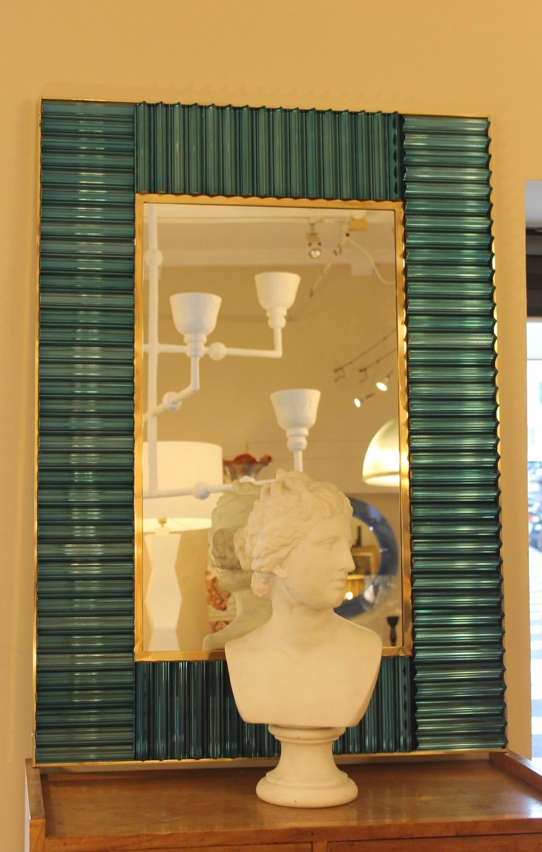 Elegant Italian Murano Mirror, and Stick For Sale 13