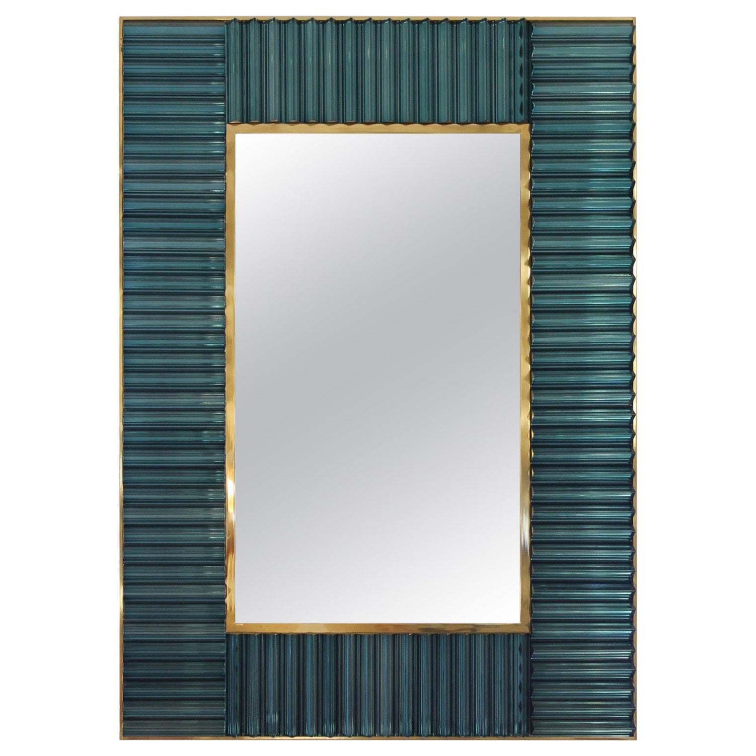 Elegante specchio italiano di Murano e bastone