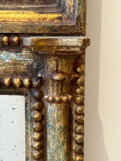 Elegant Italian Neoclassical Style Hand Painted Mirror with Aged Glass