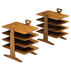 Retro Elegant Italian Paper or Letter Trays in Walnut