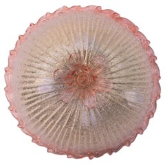 Elegante Flor de Techo Italiana de Cristal Rosa y Murano