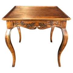 Elegant Italian Regency or Louis XV Style Carved Walnut Side Table