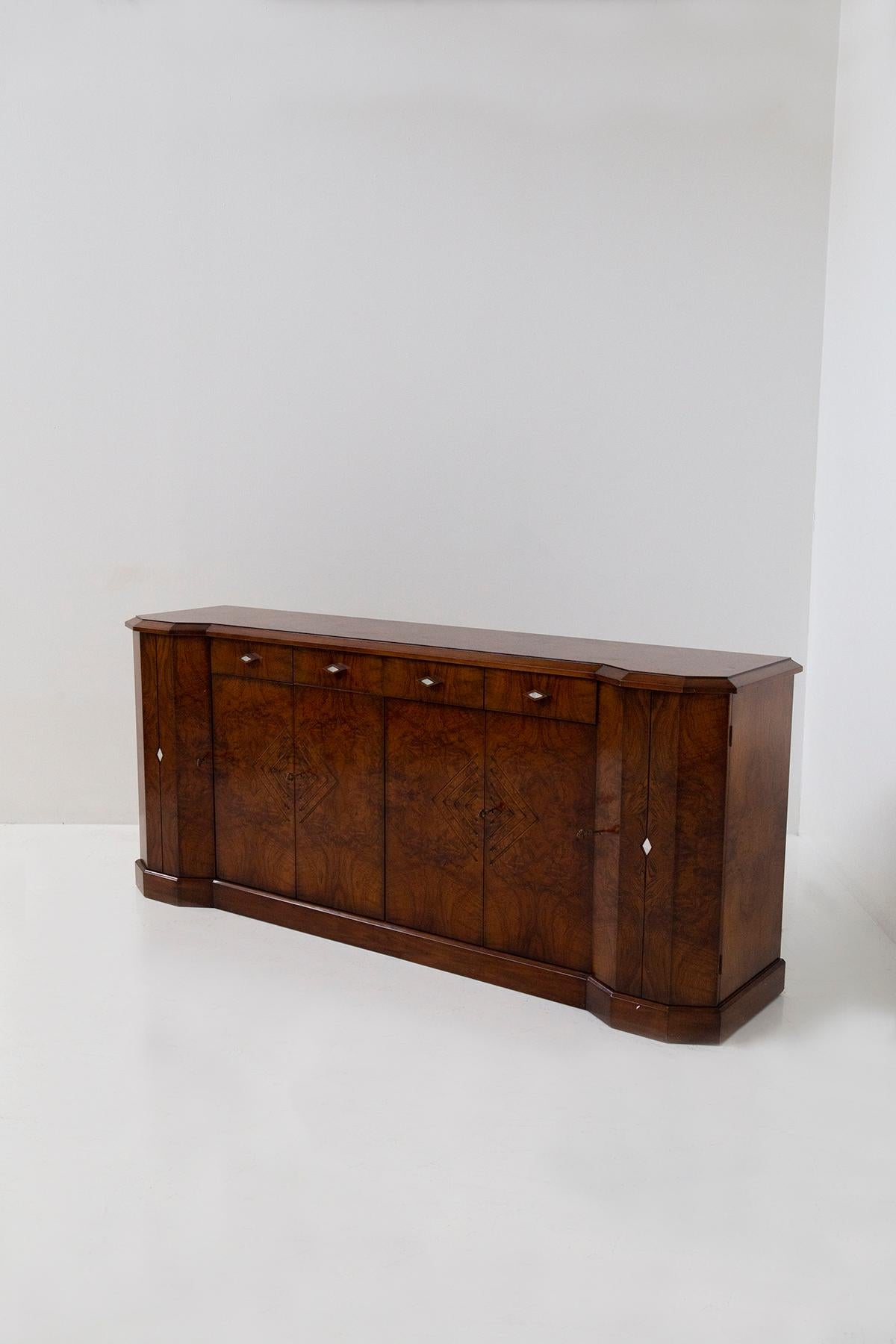 Step back in time to the glamorous era of the 1970s with our exquisite Italian sideboard in the captivating Art Deco style. This magnificent piece is a testament to the unparalleled craftsmanship of Italian artisans, showcasing the timeless beauty