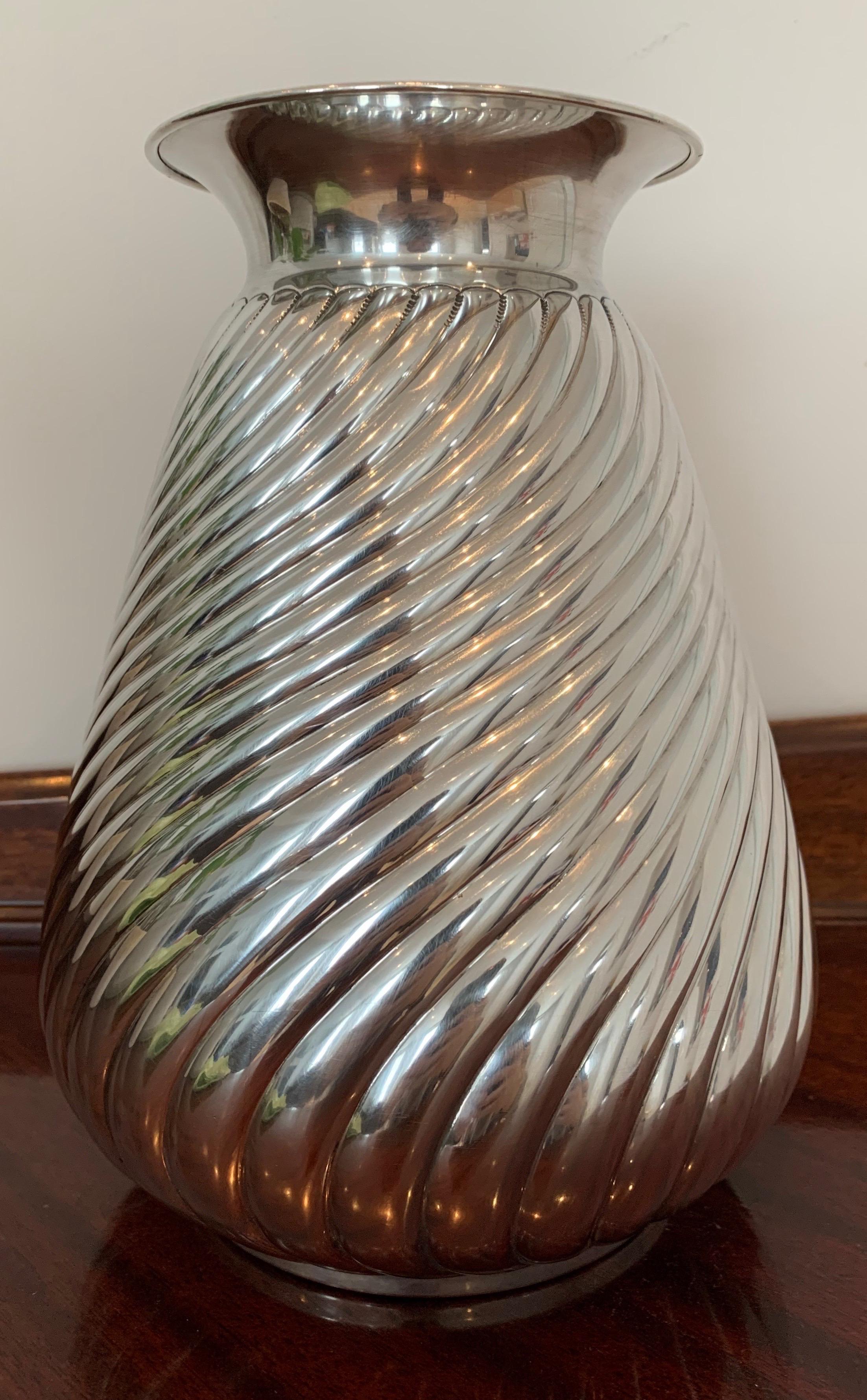 Elegant Italian Silver Vase, circa 1950s 2