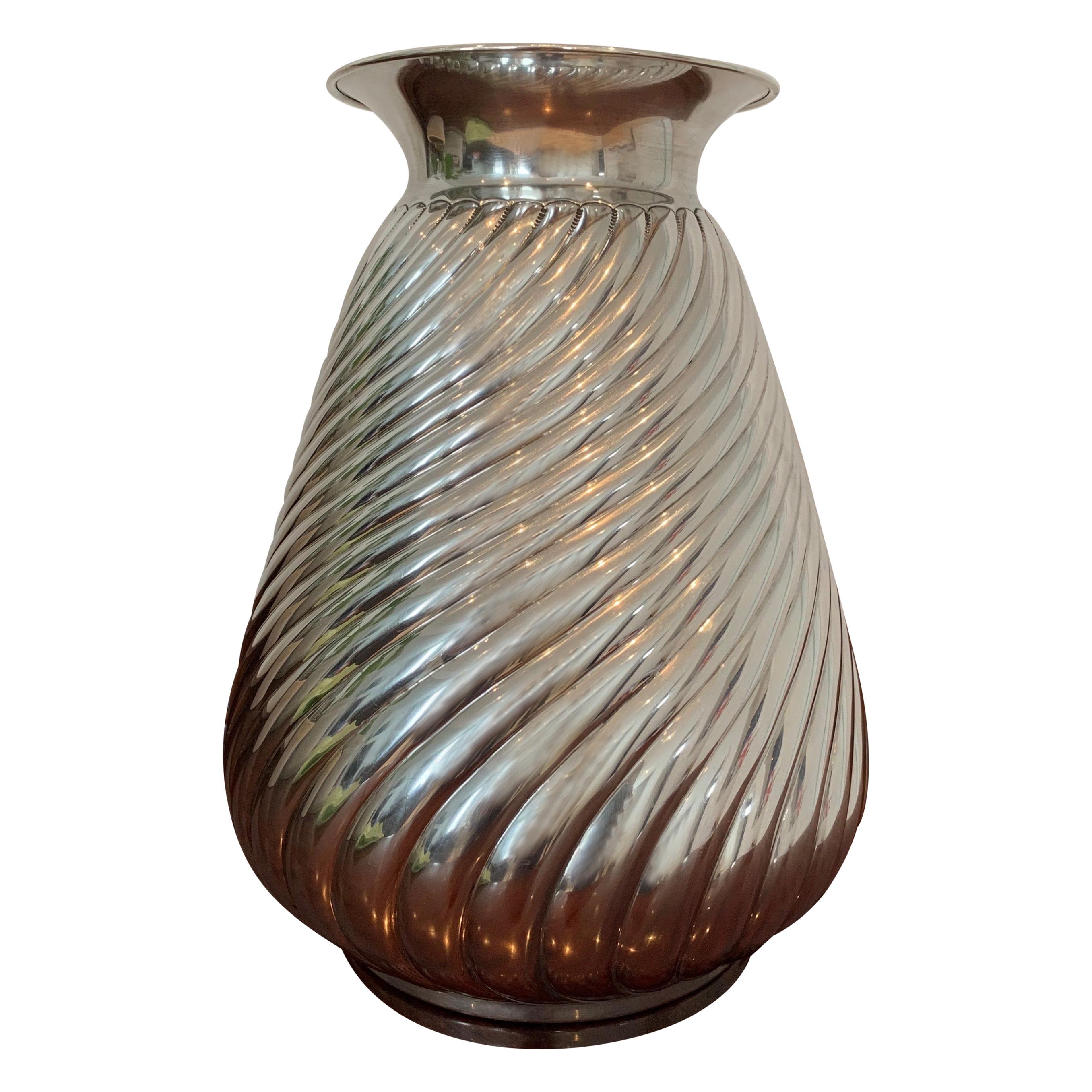 Elegant Italian Silver Vase, circa 1950s