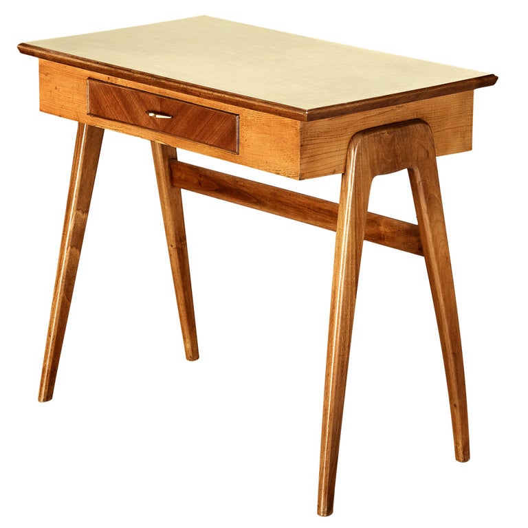 Elegant Italian Small Desk in Ash and Walnut