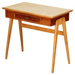 Used Elegant Italian Small Desk in Cherry and Mahogany 