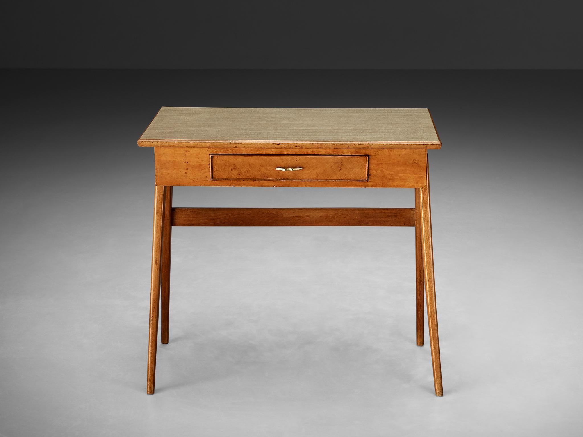 Mid-Century Modern Elegant Italian Small Desk in Cherry  For Sale