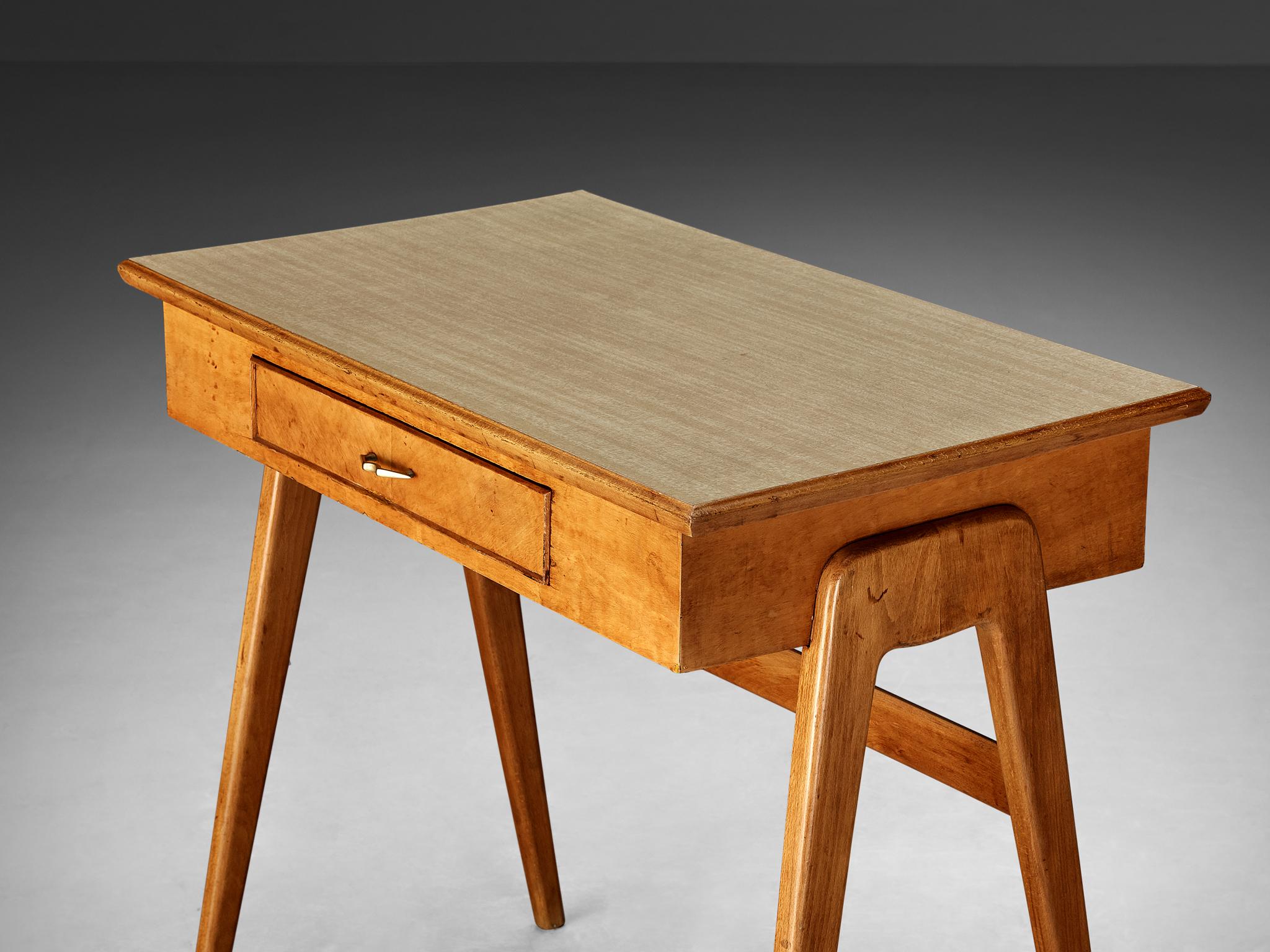 Mid-20th Century Elegant Italian Small Desk in Cherry  For Sale