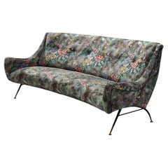 Vintage Elegant Italian Sofa in Floral Upholstery