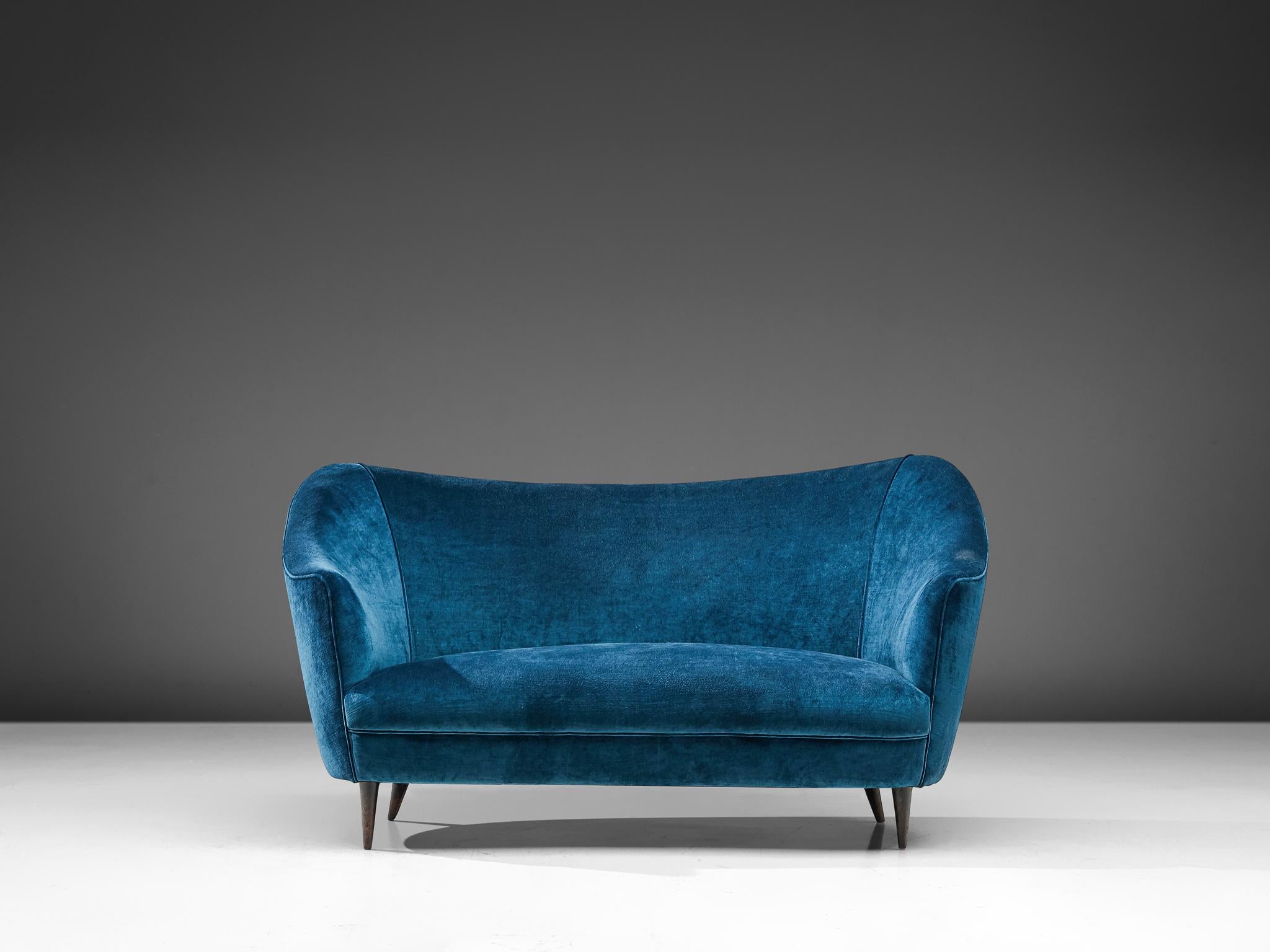 prussian blue sofa
