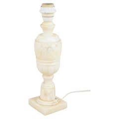 Elegant Italian table lamp crafted in white marble. 1970s