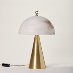 Elegant Italian Table Lamp "Fungotto" in satin brass