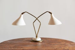 Elegant Italian Table Lamp with Star Perforated Shades, 1950s