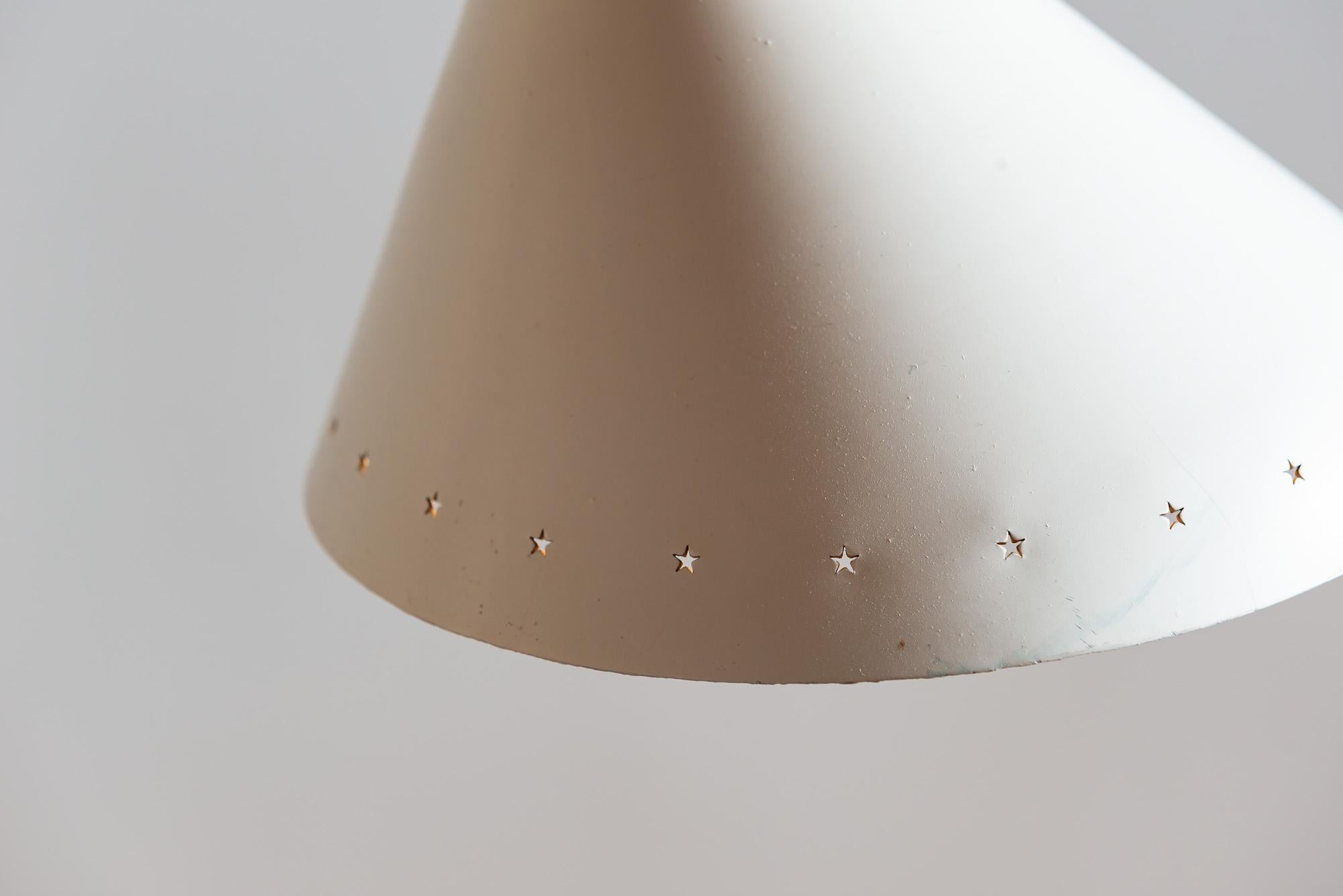 Elegant Italian Table Lamp with Star Perforated Shades, 1950s 2