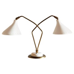 Elegant Italian Table Lamp with Star Perforated Shades, 1950s