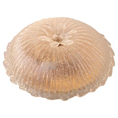 Elegant Italian Transparent Murano Glass Ceiling with Flower