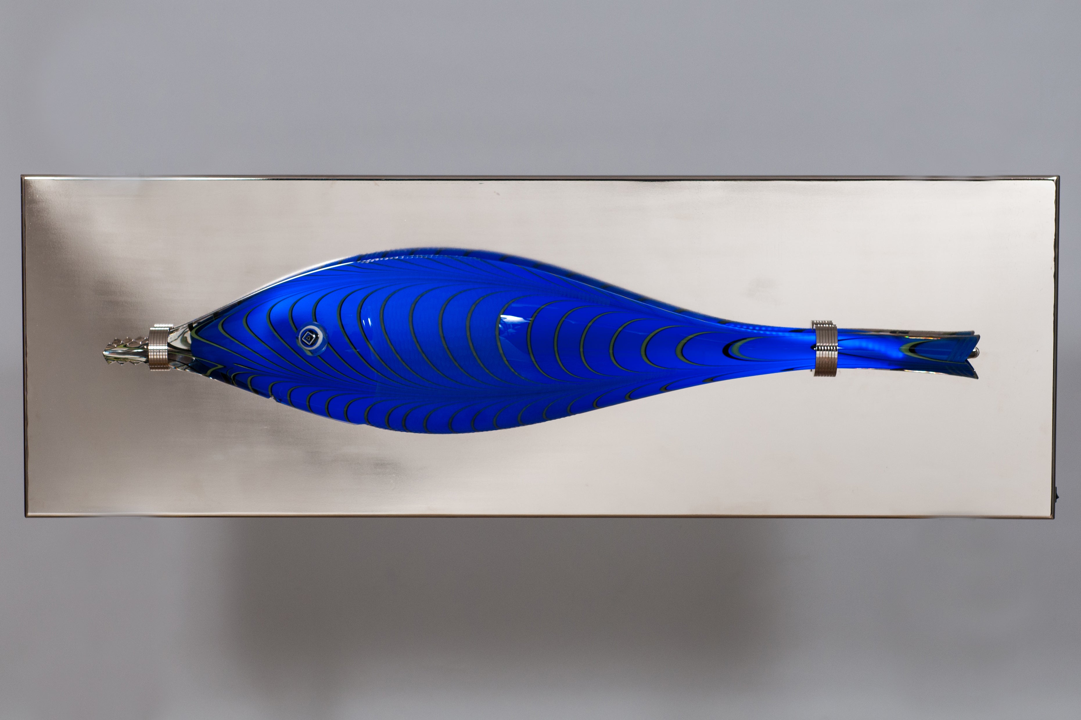 Elégante lampe murale italienne en verre de Murano bleu des années 1990 Alberto Donà