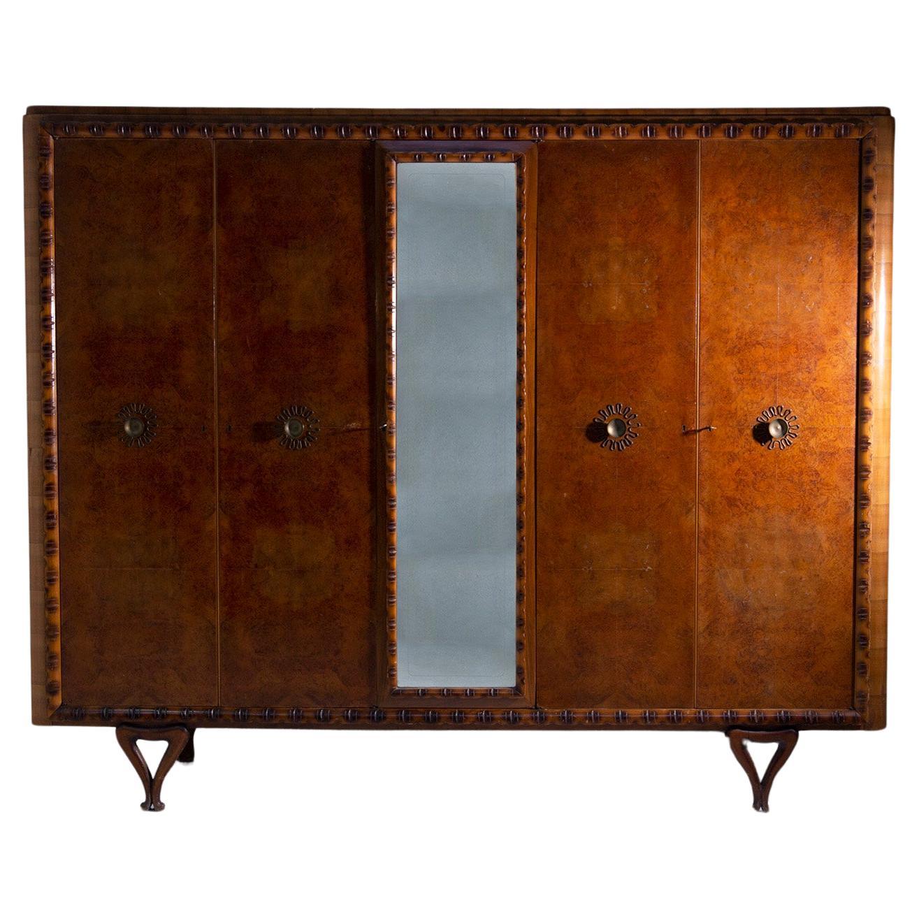 Elegant Italian Vintage Wardrobe Attr. to Paolo Buffa