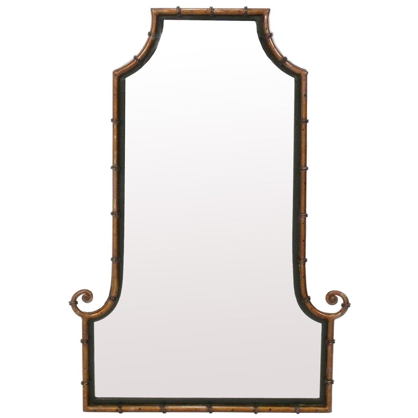 Elegant James Mont Style Faux Bamboo Mirror 41.5"H x 29"W