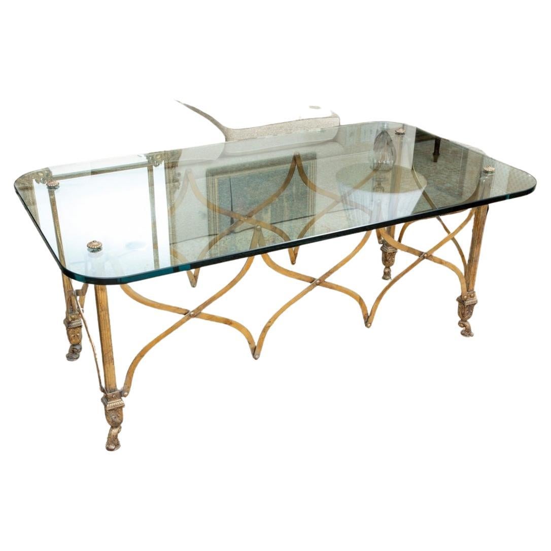 Elegant Julia Gray Campaign Style Cocktail Table For Sale