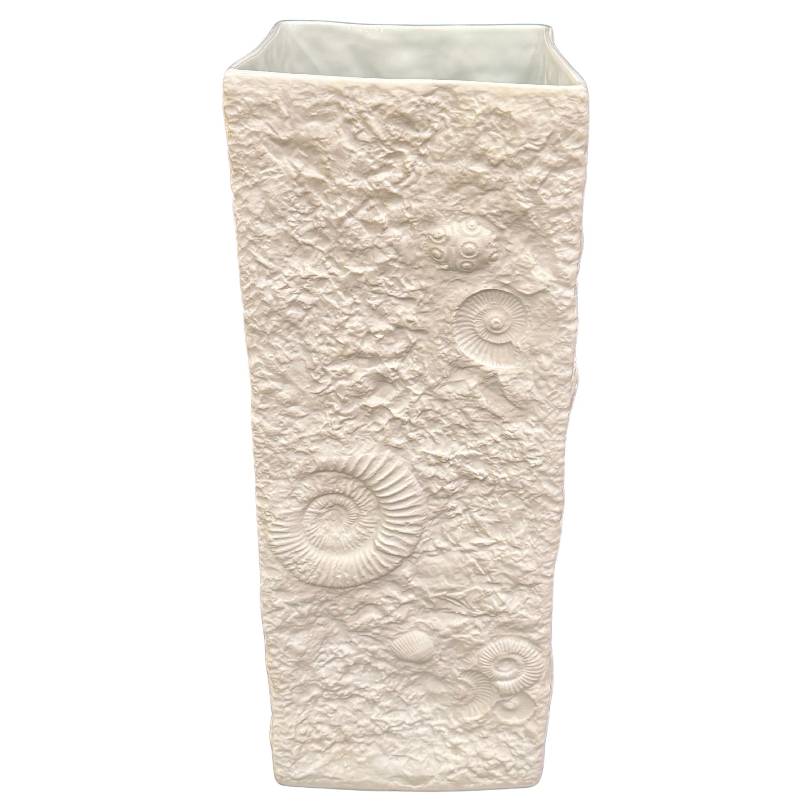 Elegant Kaiser Ammonite Bisque Porcelain Vase, Germany, 1960s