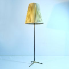 Élégant lampadaire Kalmar en laiton et soie, style Mid-Century Modern, années 1950