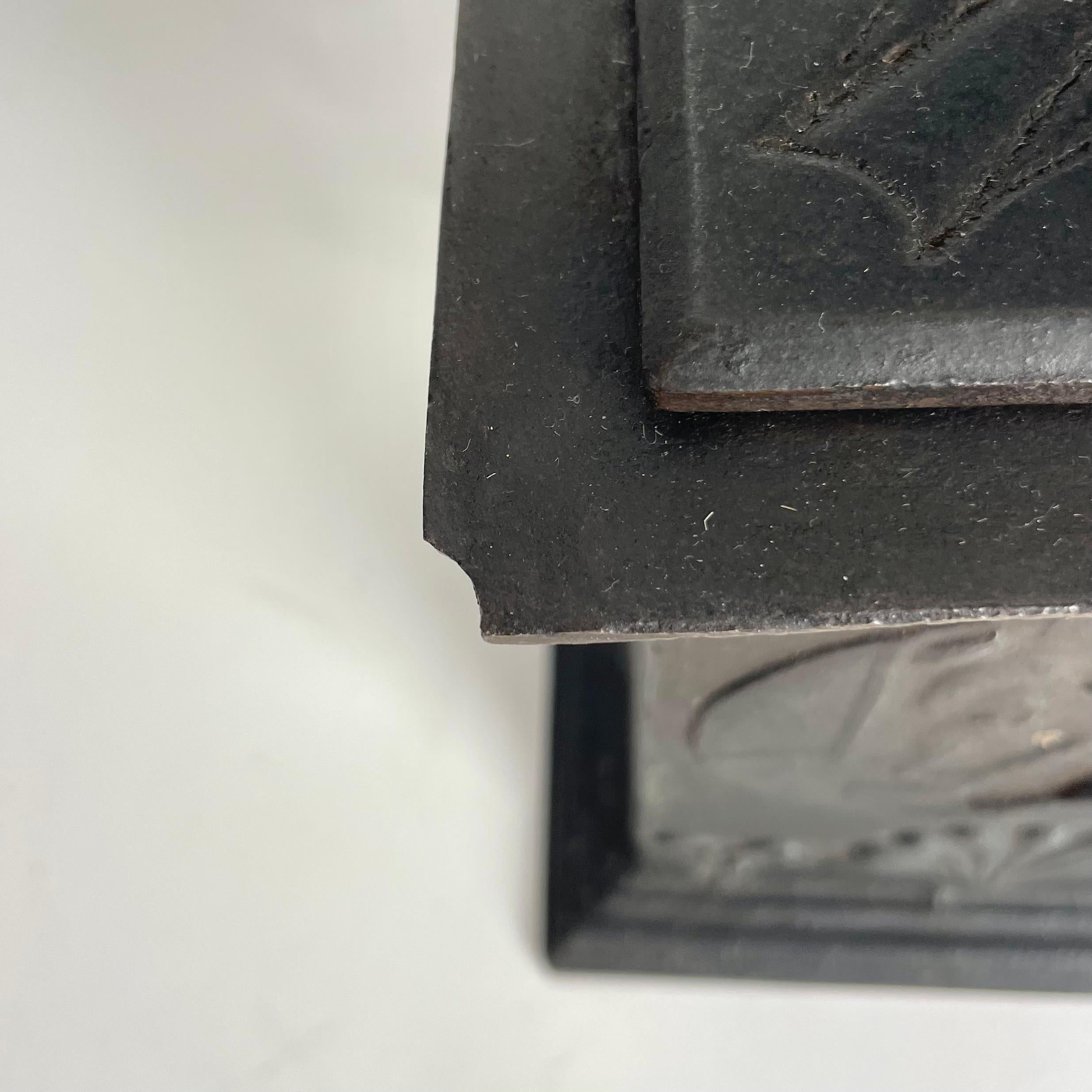 Élégant coffret à tabac Karl Johan en fonte de Hellefors Bruk, Suède, daté de 1838 en vente 5