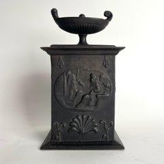 Elegant Karl Johan Cast Iron Tobacco Box from Hellefors Bruk, Sweden dated 1838