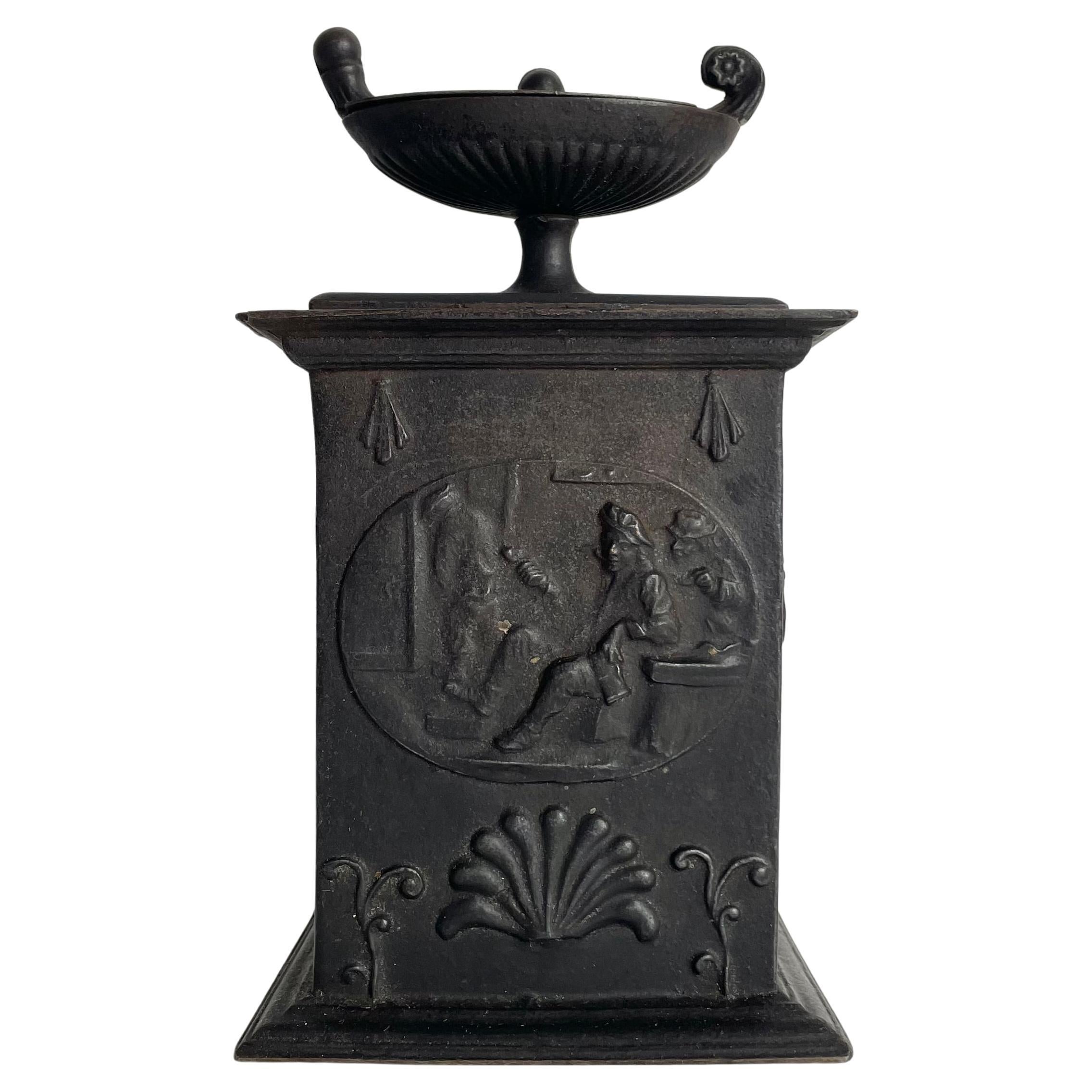Elegant Karl Johan Cast Iron Tobacco Box from Hellefors Bruk, Sweden dated 1838