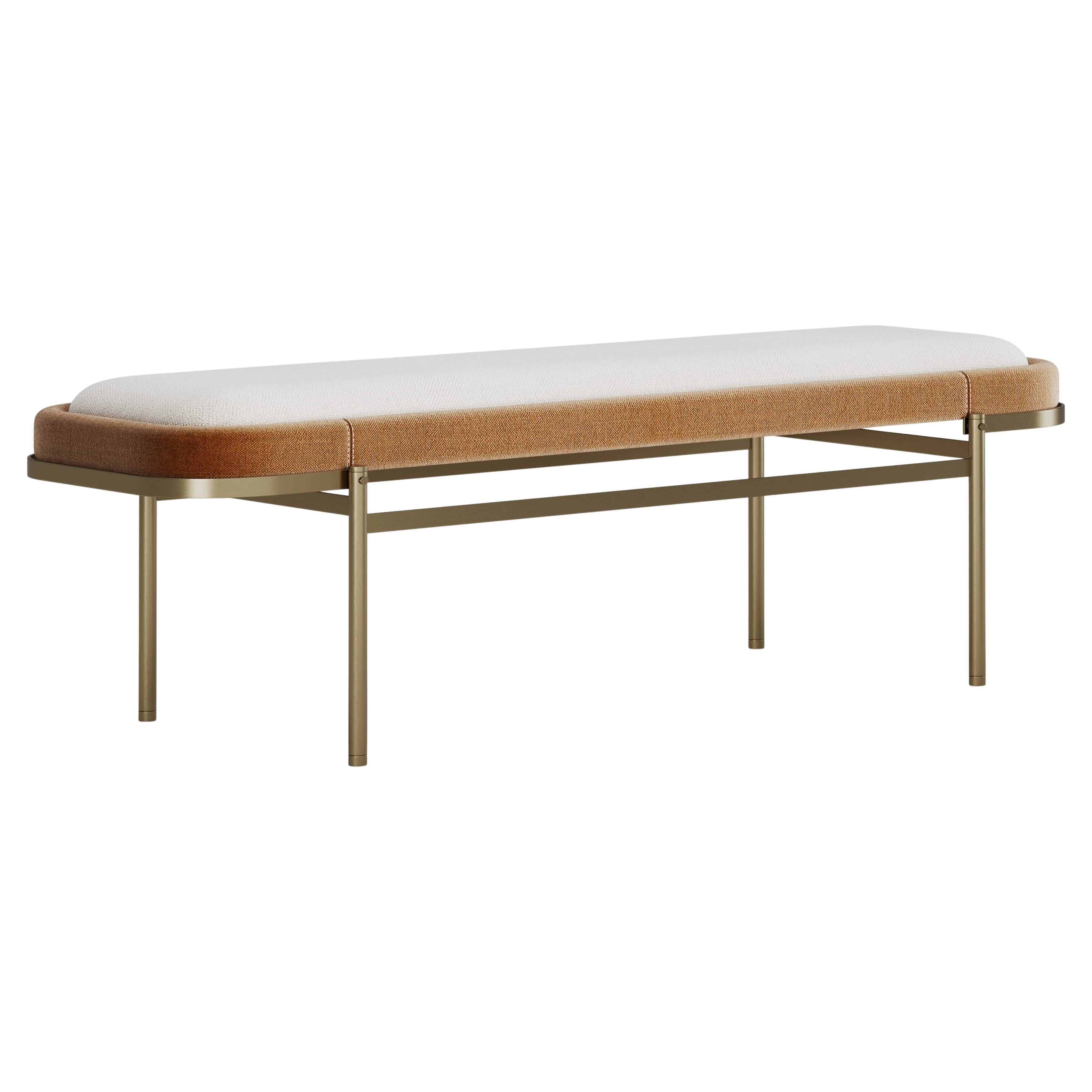 Elegant Klyne Bench with Metallic Legs For Sale
