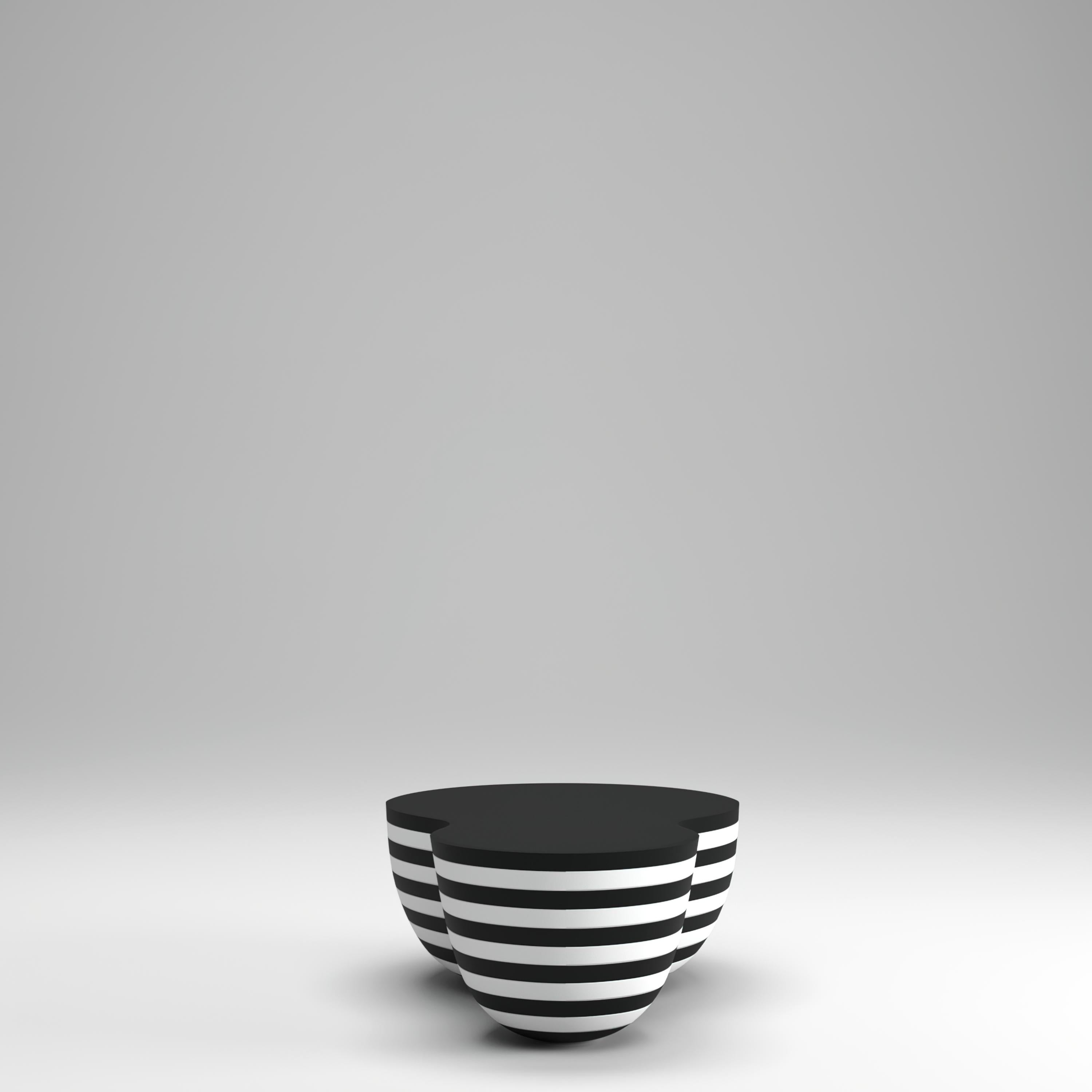 Art Deco Elegant Laconic Coffee Table Nut with Monochrome layers For Sale