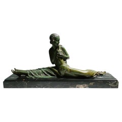 "Elegant Lady" Grande et étonnante sculpture Art Déco signée par D.H Chiparus