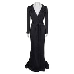 Elegant Lanvin Black Viscose Maxi Dress - EU 38 / M