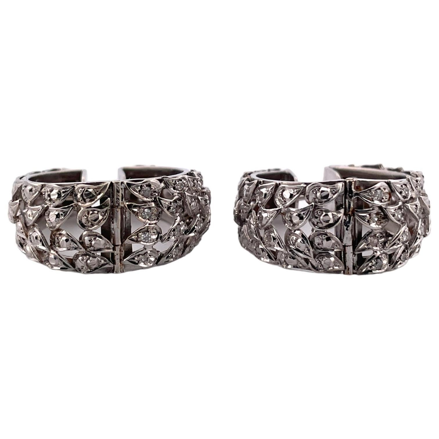 Eleganter Lapislazuli-Silber-Ohrring im Tiffany-Stil - Statement-Stil (Rundschliff) im Angebot