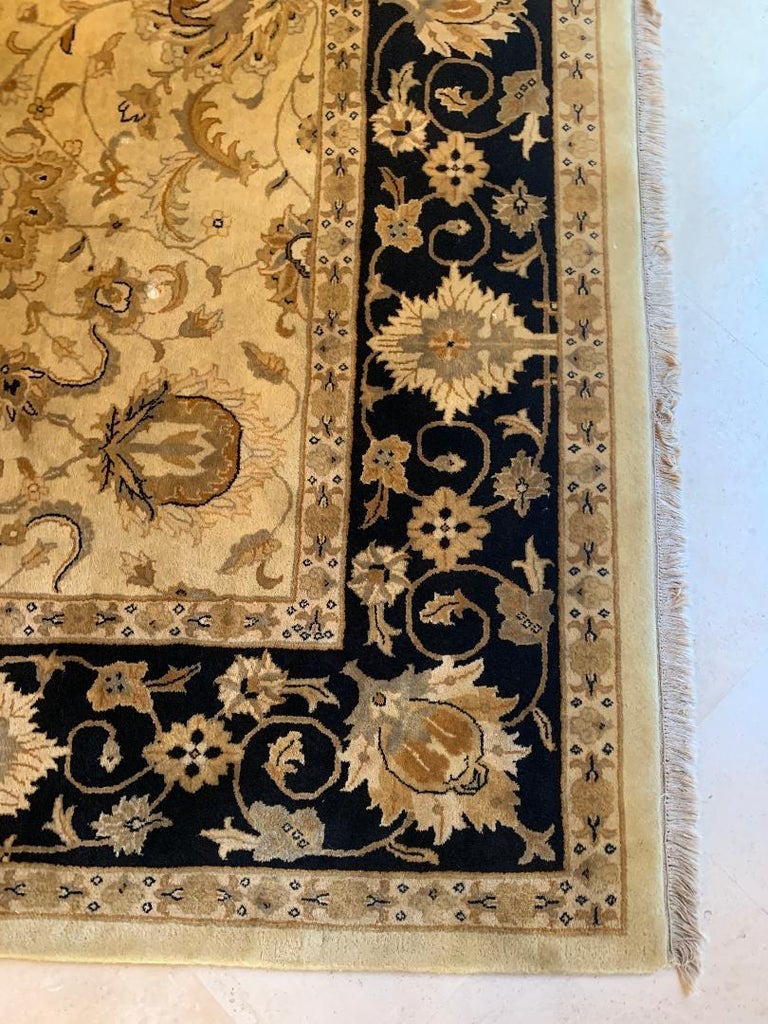 Elegant Handmade in India Wool Oriental Area Rug in the Serapi Style at