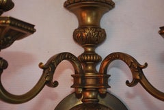 Elegant large 1920's brass sconces
