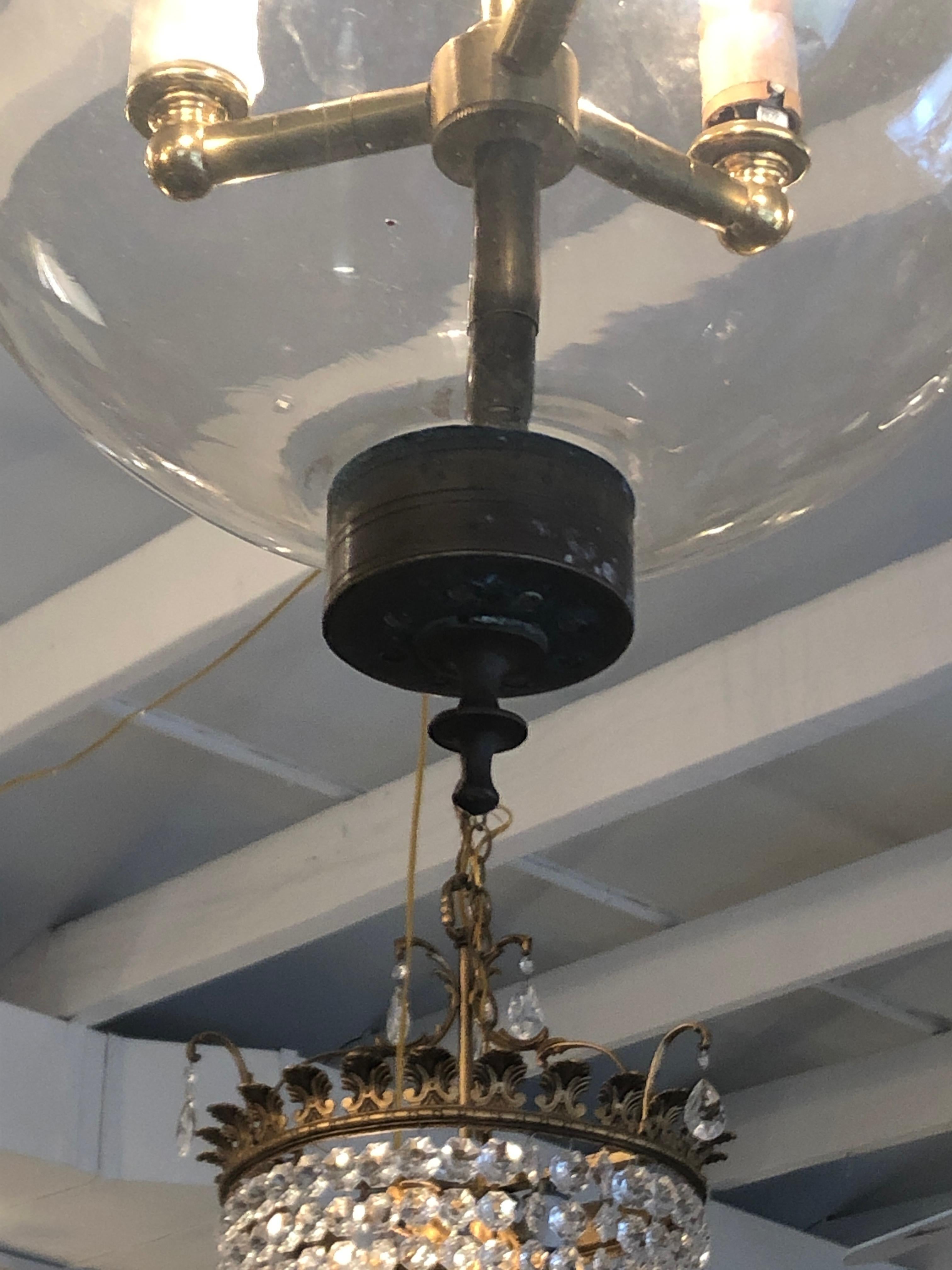 glass lantern chandelier