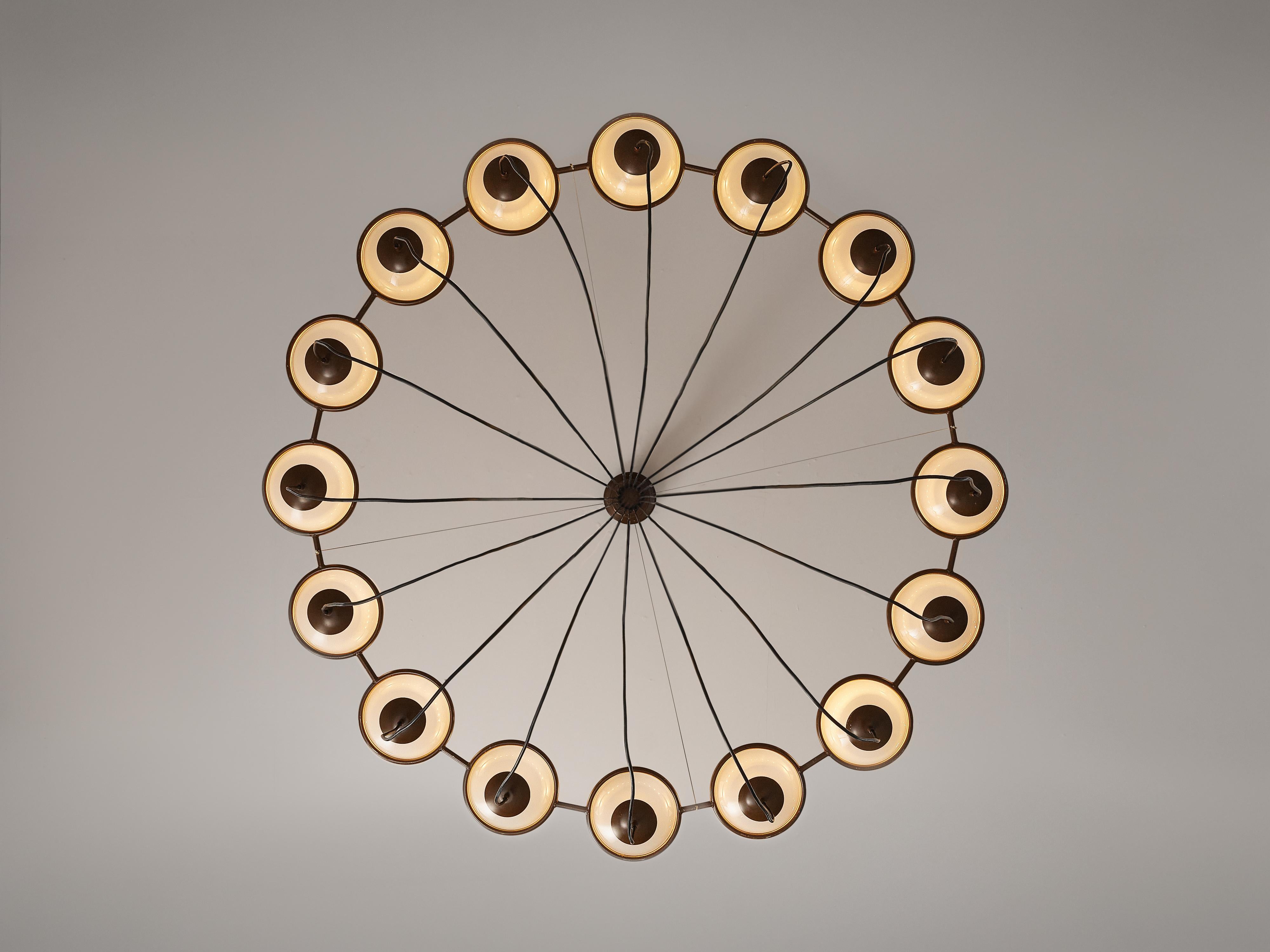 Elegant Large Chandelier in Metal and Glass 2