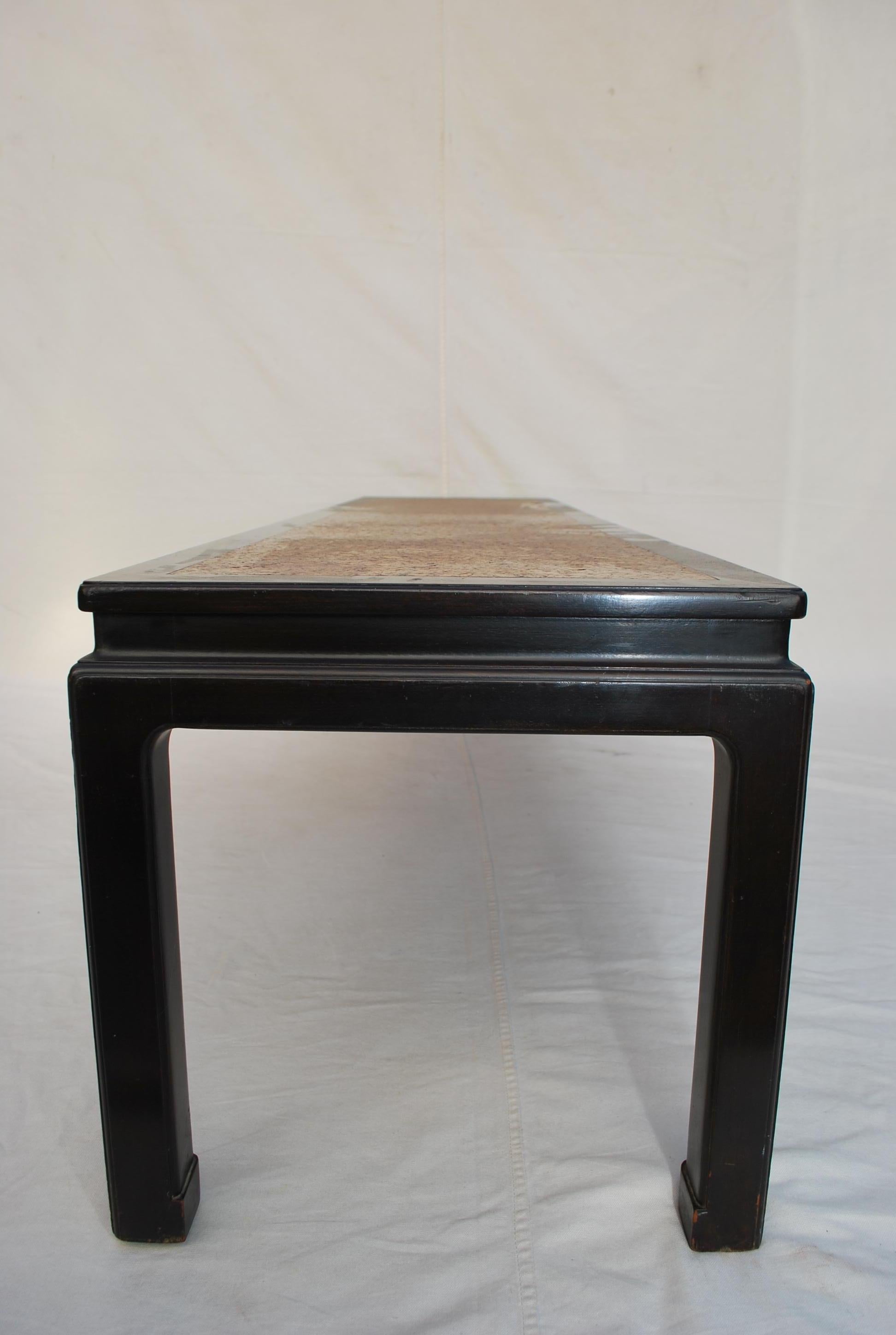 Elegant large coffee table design bu Edward Wormley, the patina is much nicer in person