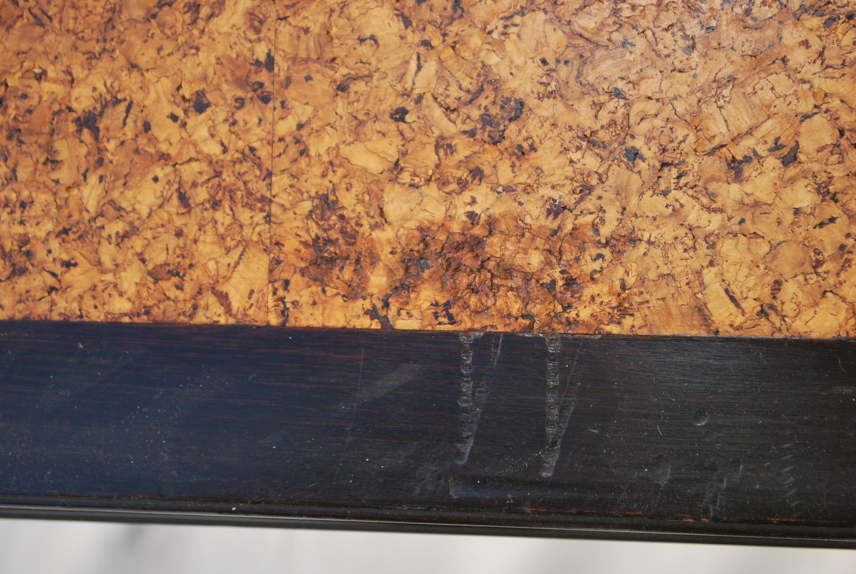Elegant large coffee table design by Edward Wormley with Cork top For Sale 2