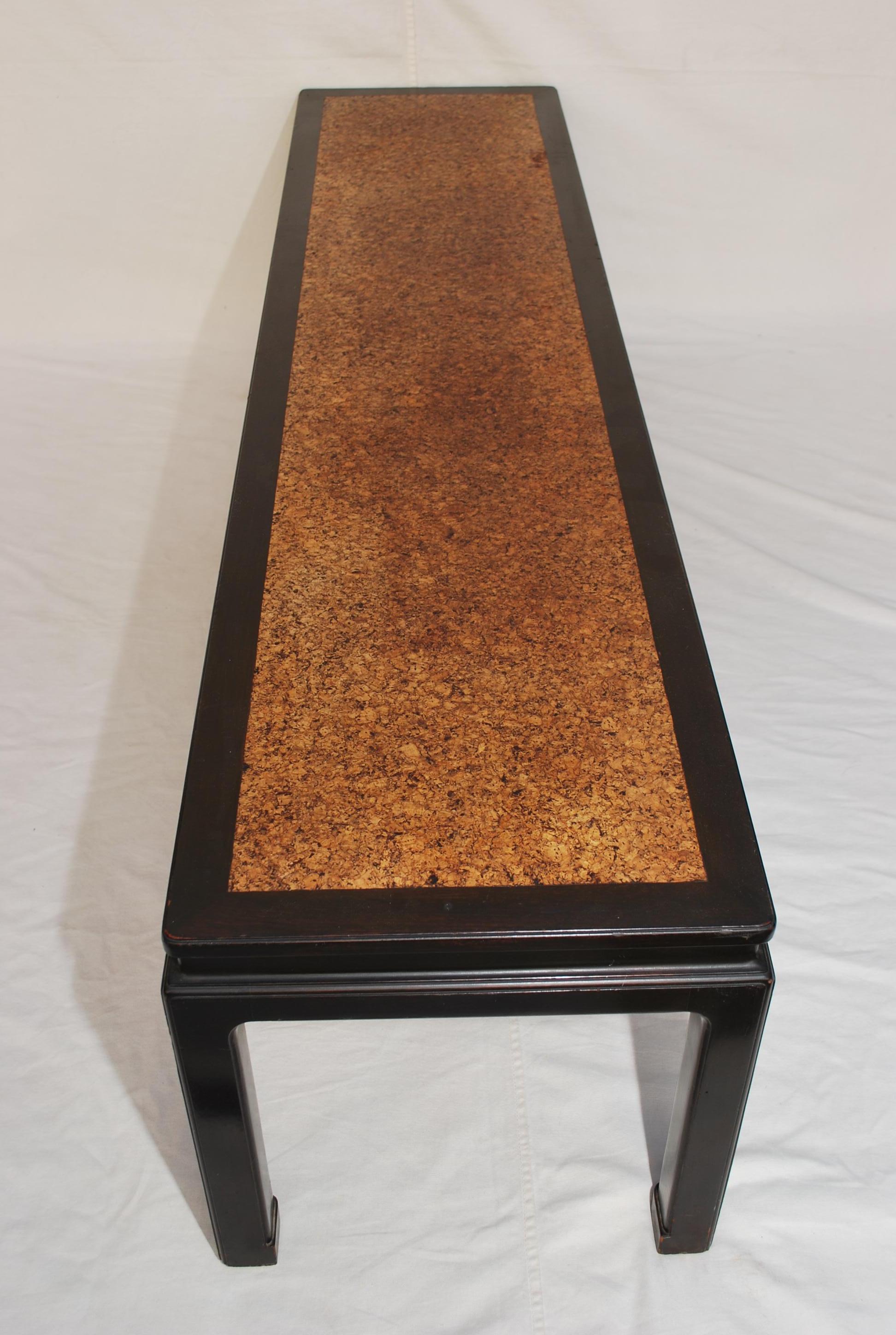 Elegant large coffee table design by Edward Wormley with Cork top For Sale 3