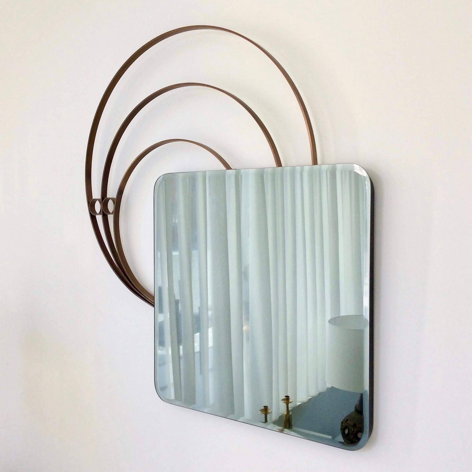 Elegant Large Decorative Wall Mirror, circa 1970, Italy 5