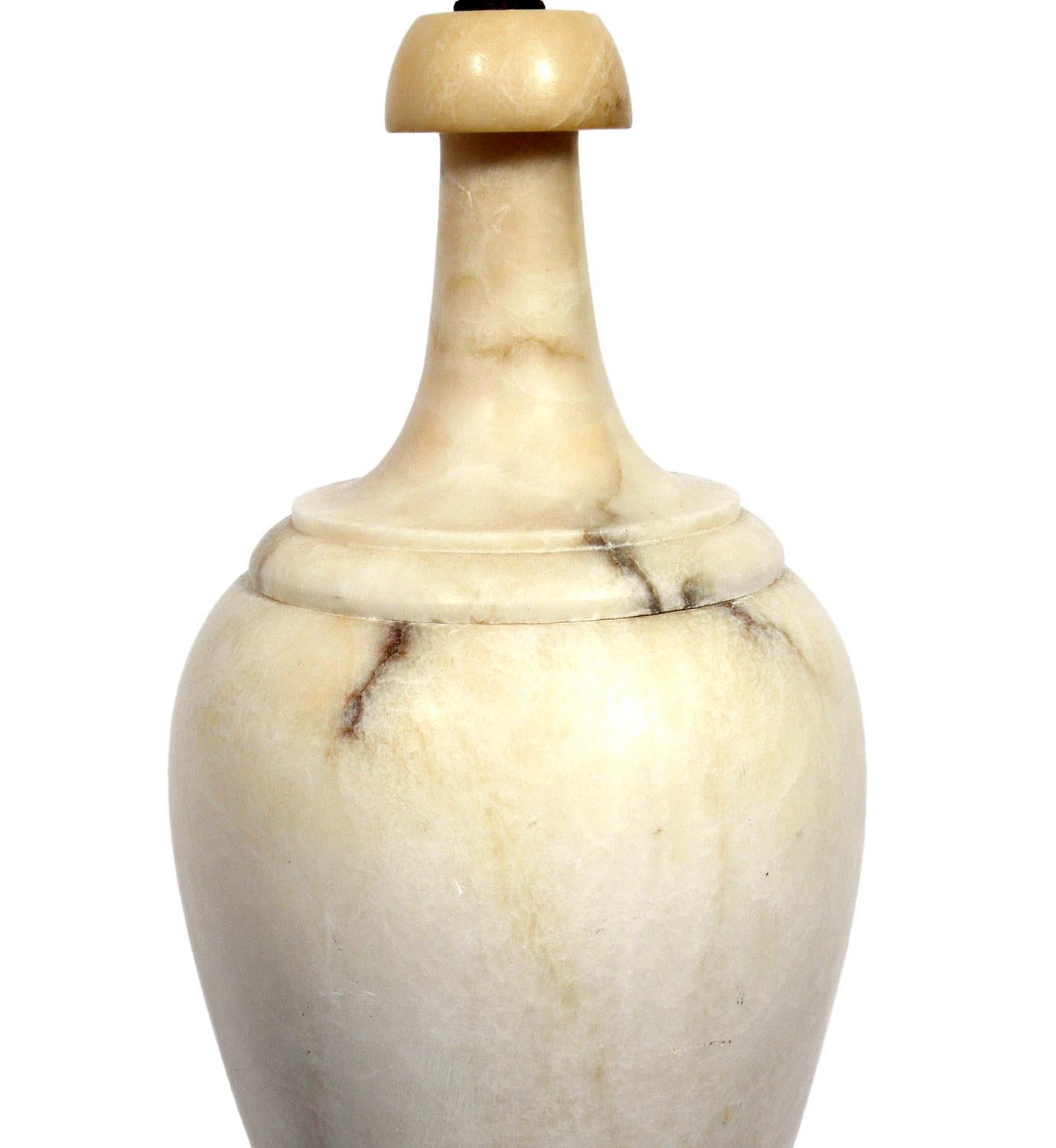 Hollywood Regency Elegant Large-Scale Alabaster Lamp