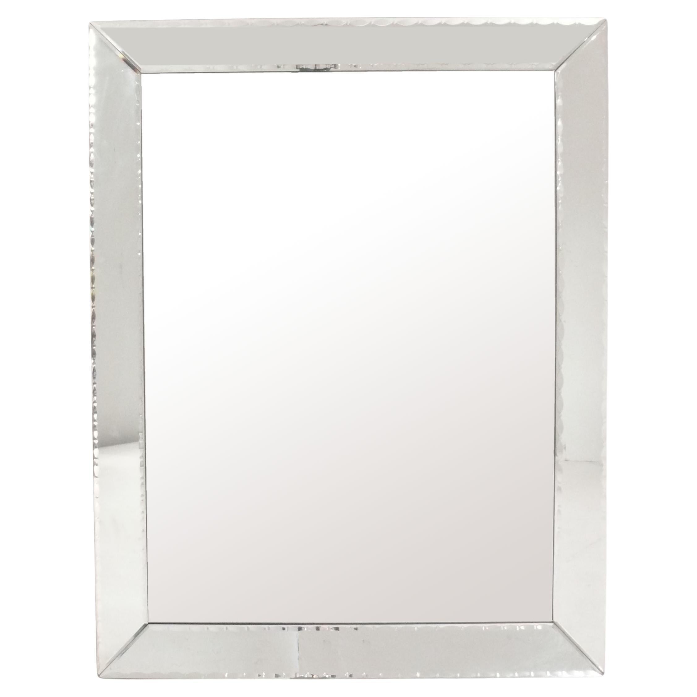 Elegant Large Scale Beveled Mirror 54.25"H x 42.25"W circa 1940s